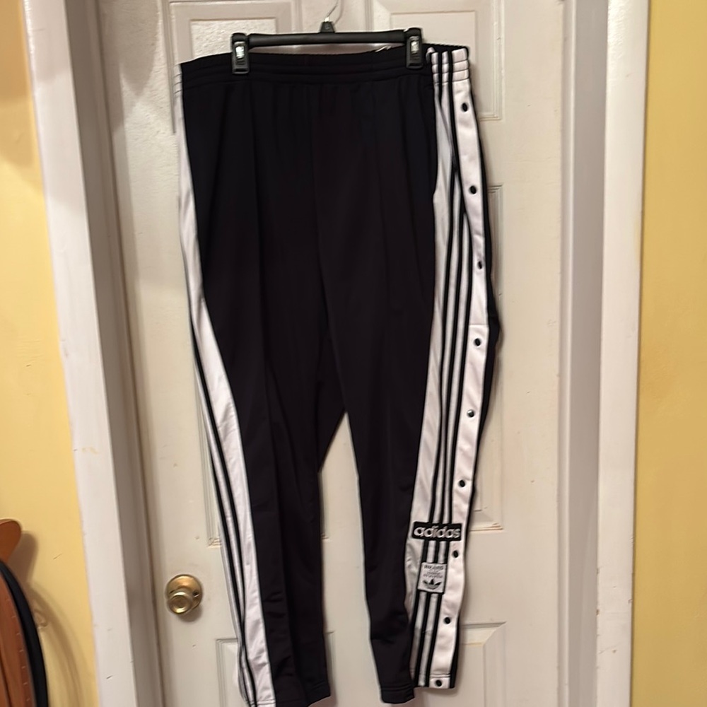 Adidas Black and White Joggers with Classic Stripes